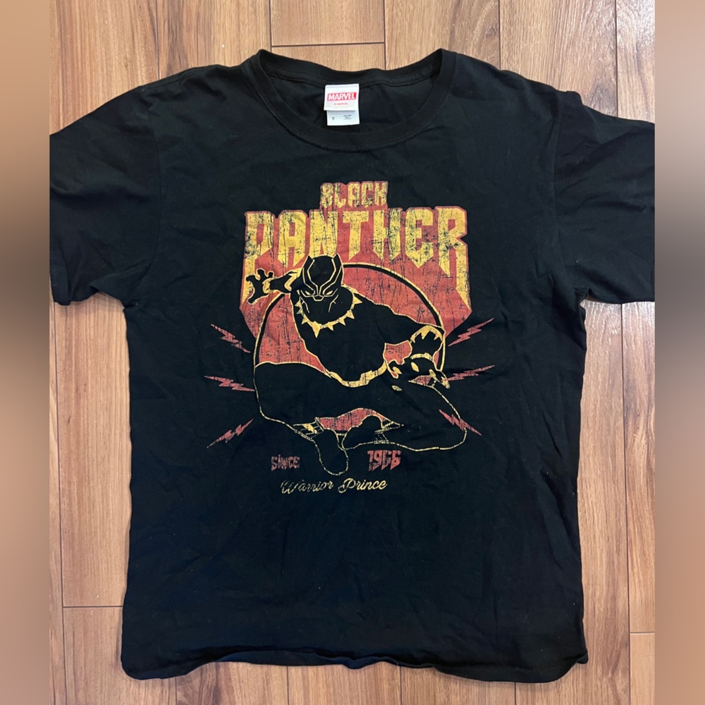 MARVEL Vintage 80s Warrior Prince Black Panther Black Graphic T-Shirt